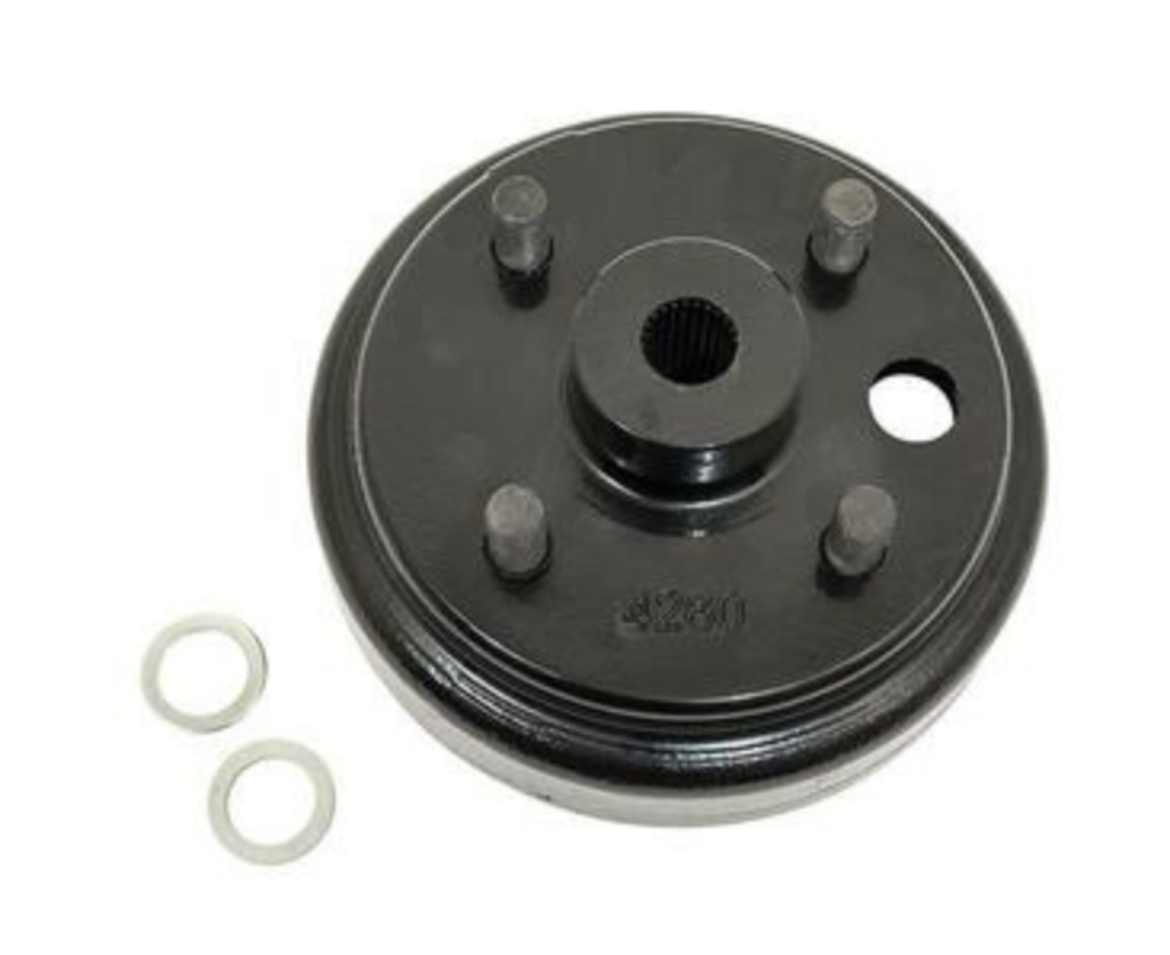 Picture of EZGO BRAKE HUB DRUM ASSEMBLY SELECT MODELS EZGO ELECTRIC 1982-UP, GAS 2 CYC 1982-1993 (SMALL SPLINE)