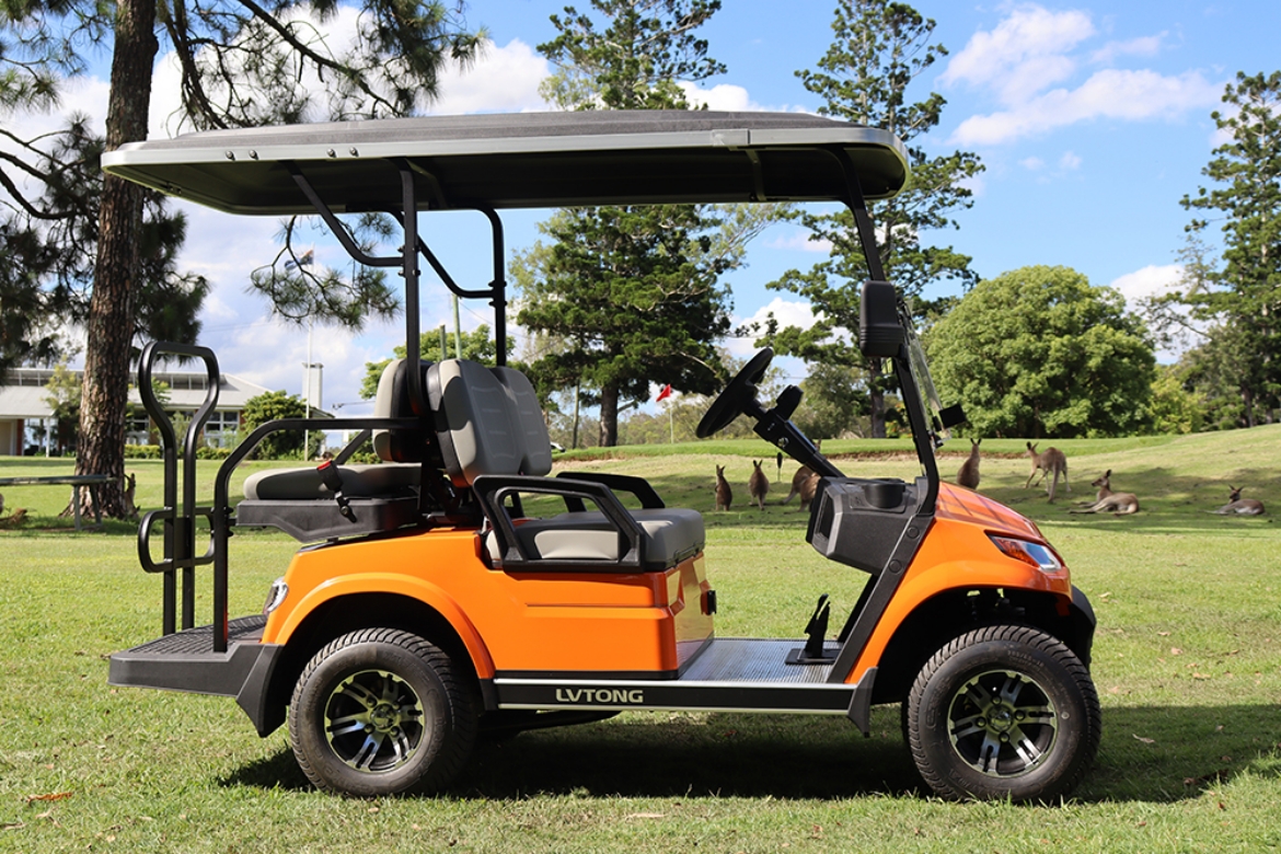 Picture of (4 Seat) 4 Seater, 48v, 4kW AC Motor, Toyota 48M-350A Controller, Maintenance Free Batteries, LVTong On Board Charger, Split Windscreen, Black Roof, Multi display (Speedometer, Direction, SOC, ect), Safety Belts, Light System, 10" Aluminium Rim, Dual USB O