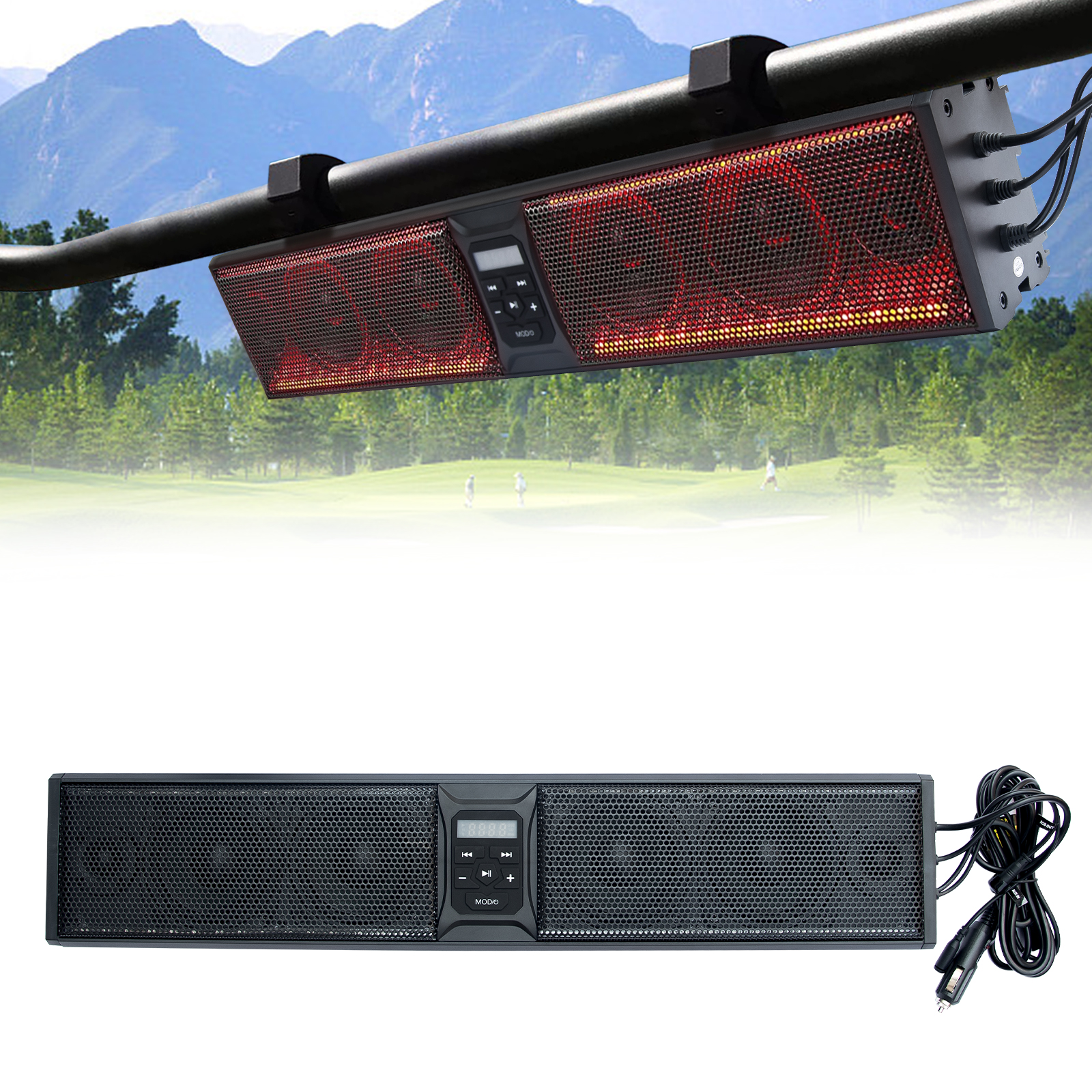 SRMSB06 26" 500W ATV/UTV/GOLF CART IP65 BLUETOOTH SPEAKER SOUND BAR GCPRS Golf Car Parts