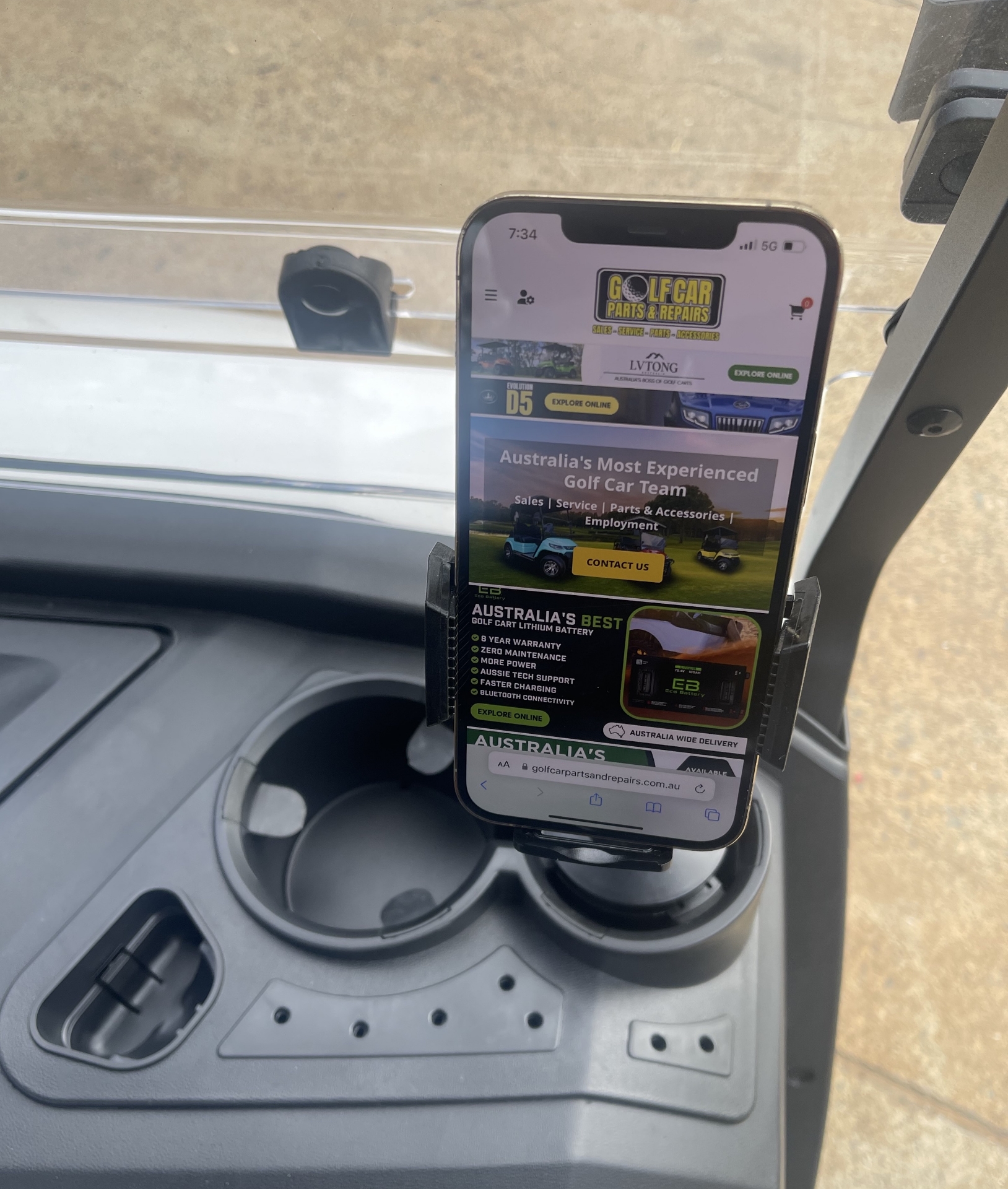 SRUA19 GOLF CART CUP STYLE MOBILE PHONE HOLDER GCPRS Golf Car Parts