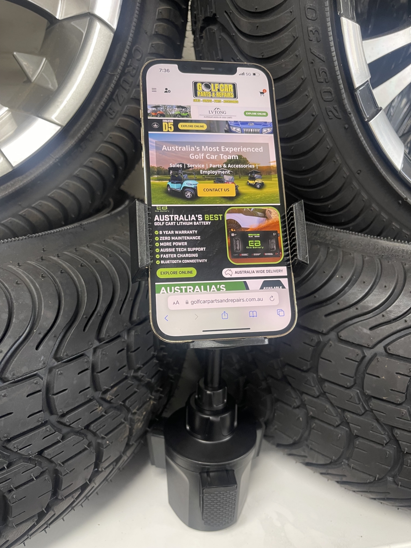 SRUA19 GOLF CART CUP STYLE MOBILE PHONE HOLDER GCPRS Golf Car Parts