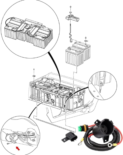 Picture of CLUB CAR PRECEDENT CHARGER RECEPTACLE & FUSE ASSEMBLY (2015-UP)
