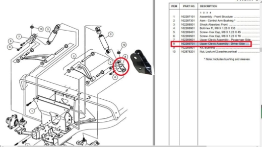 Picture of CLUB CAR PRECEDENT CLEVIS PIN - DRIVERS SIDE (2004-UP)