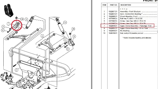 Picture of CLUB CAR PRECEDENT CLEVIS PIN - PASENGER SIDE (2004-UP)