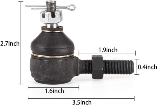 Picture of CLUB CAR DS LEFT THREADED TIE ROD END - MALE THREAD YEARS 1976-UP (USE ON D/S DRAG LINK)
