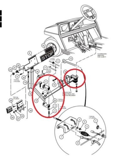 Picture of CLUB CAR DS BRAKE BLOCK SET (1981-UP)