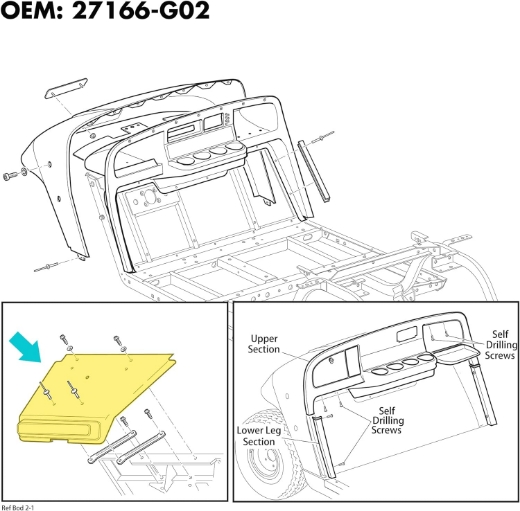Picture of EZGO TXT FRONT PLASTIC SHIELD/BUMPER (1993-2013)