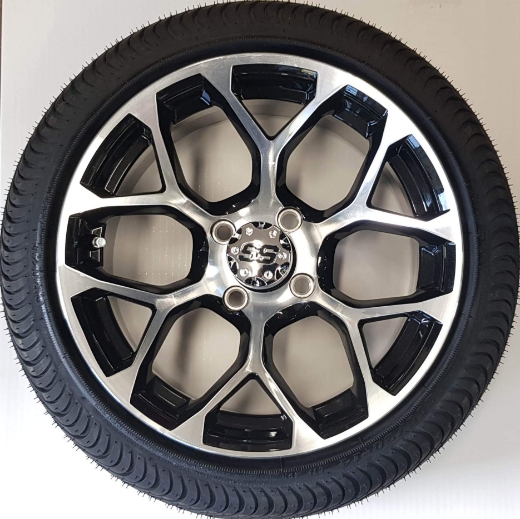 Picture of ODYSSEY Mag Wheel Set - Series 90 Alpine 14x7 Black Machined - Arisun Cruze 205/30-14 Tyre