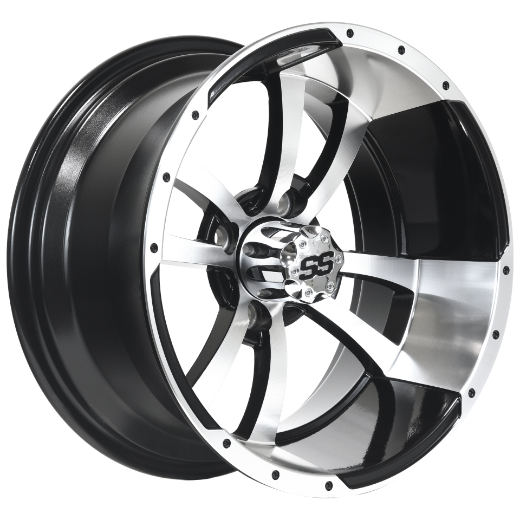 Picture of Arisun Mag Wheel - Series 79 Boomerang 10x7 Black/Machined + Arisun Cruze 205/50-10 Tyre (EA). $690 PER SET
