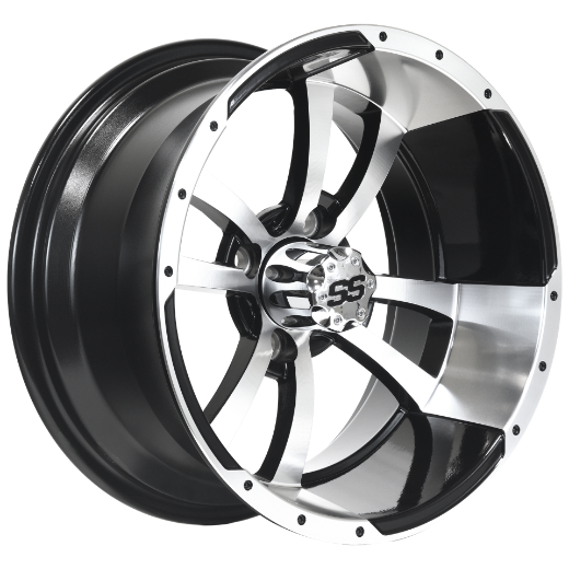 Picture of ODYSSEY Mag Wheel Set - Series 79 Boomerang 14x7 Black/Machined - Arisun Cruze 205/30-14 Tyres