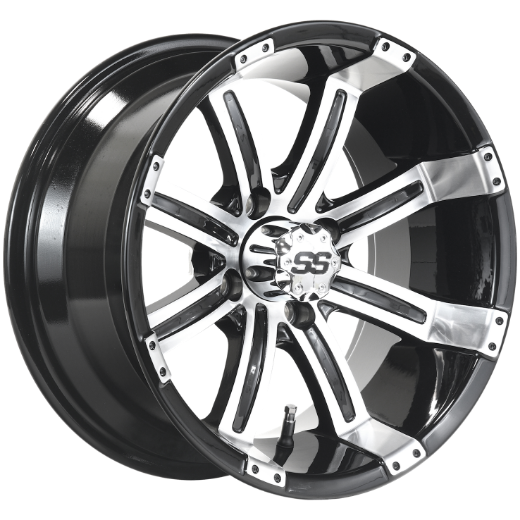 Picture of ODYSSEY Mag Wheel Set - Series 75 Storm 14x7 Black/Machined - Arisun Cruze 205/30-14 Tyres