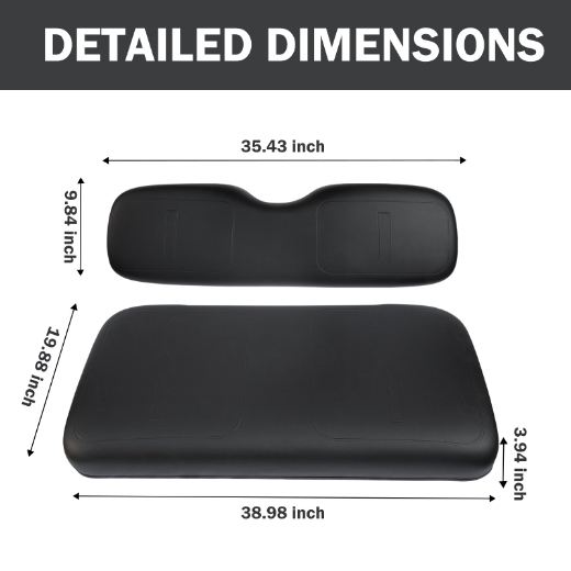 Picture of FRONT SEAT CUSHION SET EZGO TXT - BLACK