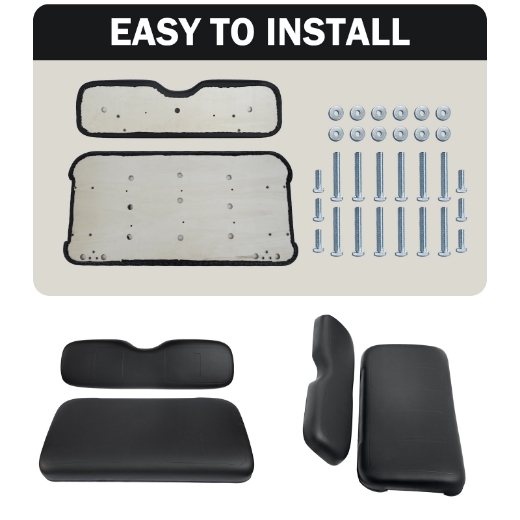 Picture of FRONT SEAT CUSHION SET EZGO TXT - BLACK
