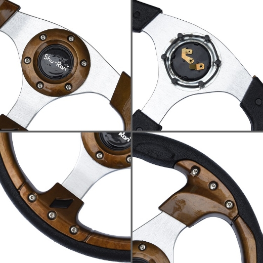 Picture of Golf Cart Steering Wheel - WOOD GRAIN
