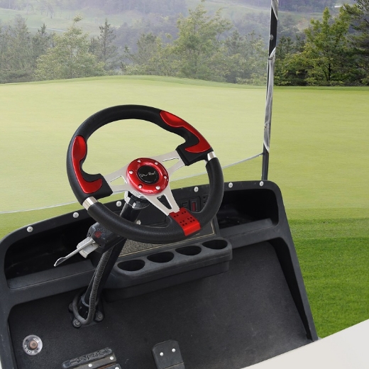 Picture of Golf Cart Steering Wheel - RED