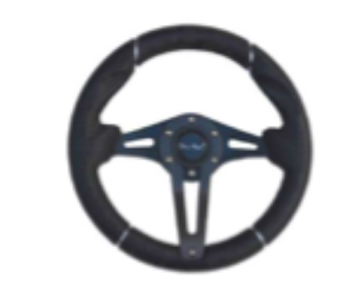 Picture of Golf Cart Steering Wheel - SILVER BAND