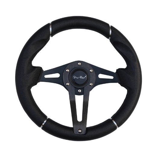 Picture of Golf Cart Steering Wheel - SILVER BAND