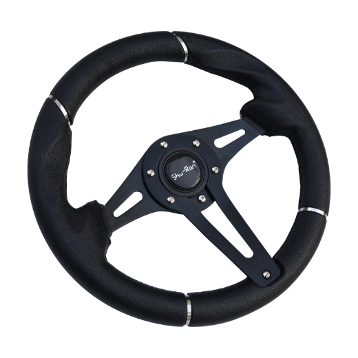 Picture of Golf Cart Steering Wheel - SILVER BAND