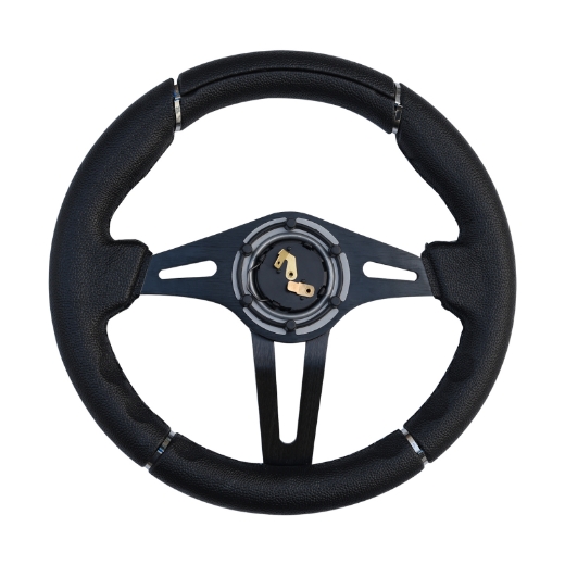 Picture of Golf Cart Steering Wheel - SILVER BAND