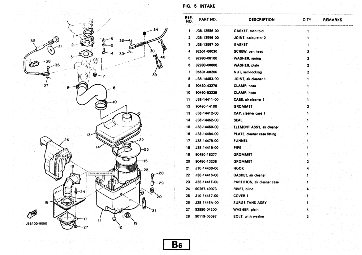 Picture of YAMAHA G2-G9 AIR FILTER FUNNEL (ITEM #17)