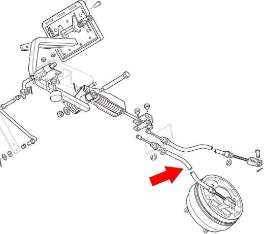 Picture of EZGO MEDALIST/TXT BRAKE CABLE ASSEMBLY/SET YEARS 1994-UP