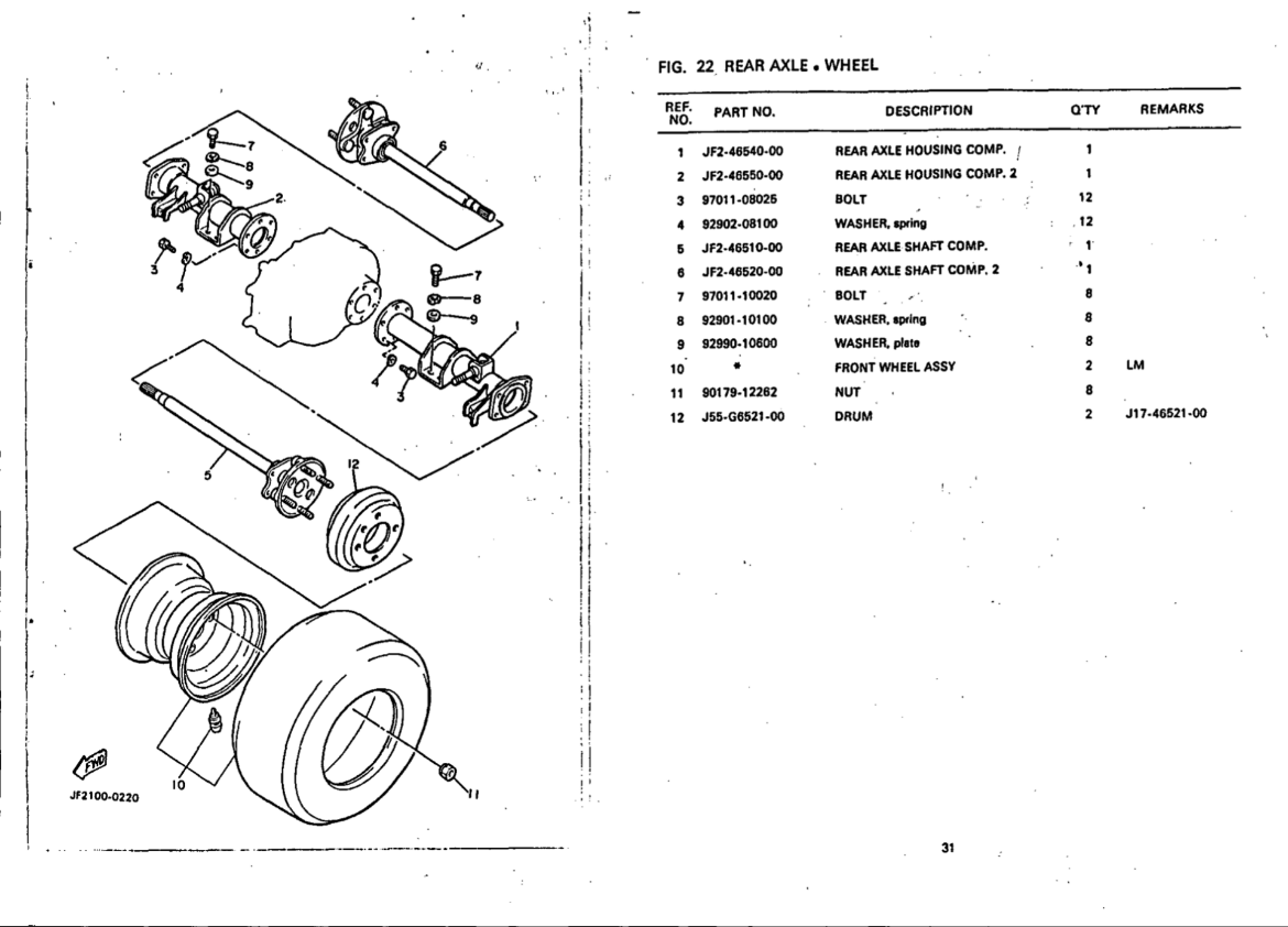 Picture of YAMAHA REAR AXLE SHAFT 2 SUIT G8A