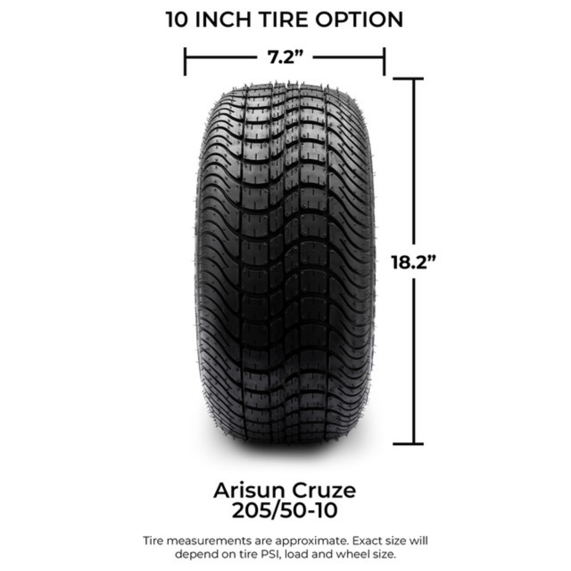 Picture of Arisun Mag Wheel Set - Series 75 Storm 10x7 Black/Machined - Arisun Cruze 205/50-10 Tyres