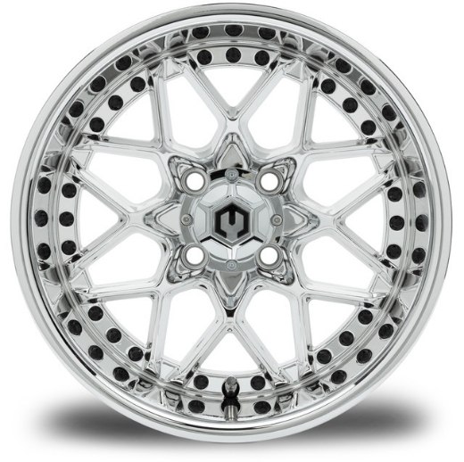 Picture of MODZ® MAG WHEEL Series K14 - Formula - OFF ROAD 23X10-14" FULL PVD CHROME WITH BLACK RIVETS (14x7")