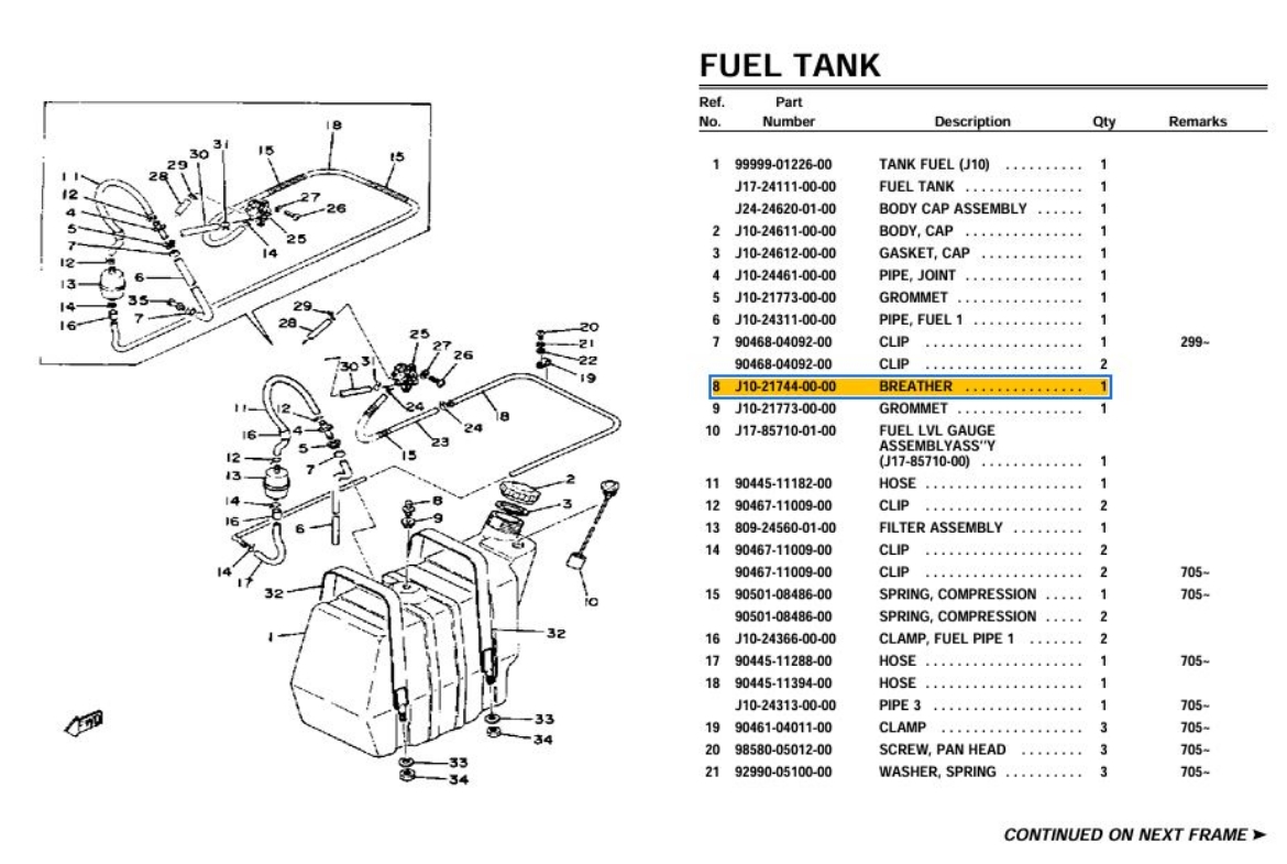 Picture of YAMAHA FUEL TANK BLEEDER