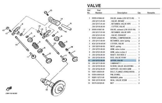 Picture of YAMAHA G2 CAM/VALVE LIFTER