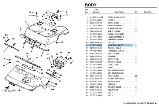 Picture of YAMAHA G1 HINGE FUEL INLET