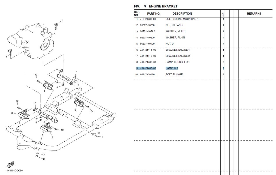 Picture of YAMAHA G31A REAR ENGINE MOUNT