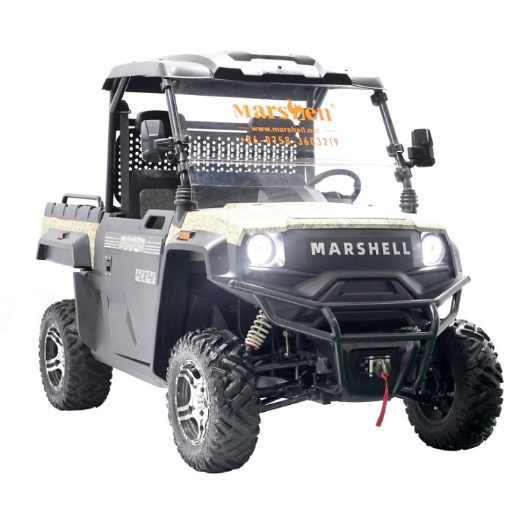 Picture of MARSHELL 2 Seat Real Time 4WD UTV (Hydraulic Tray= 830x1150x262mm) Marxon 76.8V 200AH Lithium Battery, 72v 15KW AC Motor, 450A Controller, 72v 20A On Board Smart Charger, 14" Tyres on Aluminium Rims, Four Wheel Hydraulic Disc Brake & Hand Brake, 7" Screen & Roof Mounted LED Light Bar.