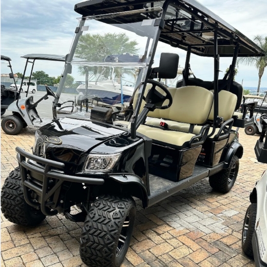 Picture of MARSHELL 4 Seater (4+2) Lifted Golf Cart, Marxon 51.2V 105AH Lithium Battery, 5KW AC Motor, 400A Controller, 20A Smart Charger, 23x14-14" Tyres on 14x7" Aluminium Rims, Four Wheel Hydraulic Brakes (Disk Front & Drum Rear) with EMB Park Brake, 7" Screen with Reverse Camera & Luxurious Microfibre + Leather Seats.