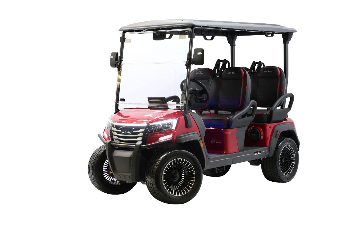 Picture of MARSHELL 4 Forward Seater Golf Cart, Marxon 51.2V 105AH Lithium Battery, 6.3KW AC Motor, 450A Controller, 20A On Board Smart Charger, 14" Aluminium Rim, Four Wheel Hydraulic Disc Brake with EMB Park Brake, 10.1" LCD Gauge + Soundbar.