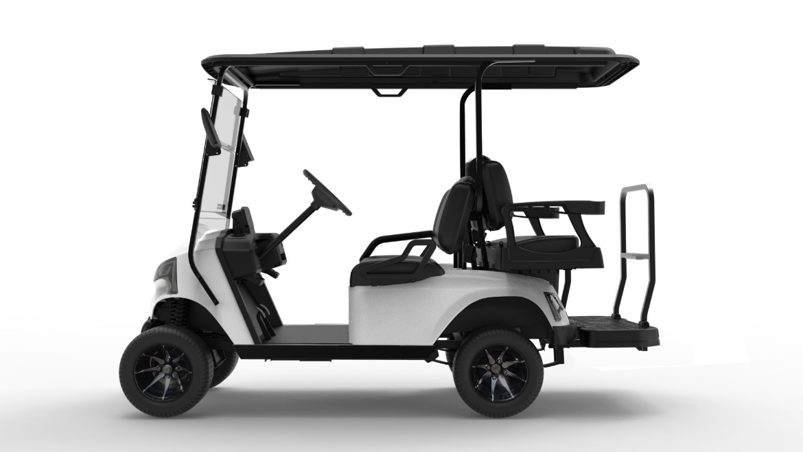 Picture of MARSHELL 4 Seater Golf Cart, Marxon 51.2V 105AH Lithium Battery, 5KW AC Motor, 450A Controller, 20A On Board Smart Charger, 12" Tyres on Aluminium Rims, Four Wheel Hydraulic Disk Brakes with Foot Park Brake, 10" LCD Screen.