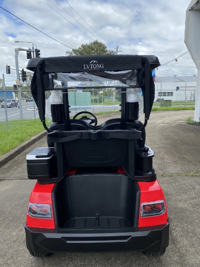 Picture of FLEET 2 Seater, 48v, 4kW aC Motor, LVTONG 48M-350A Controller, Maintenance Free 60Ah Eco Lithium  Battery , ECO On Board Charger, Split Windscreen, Multi Function Display (speedo, SOC,) , Safety Belts,  10"Steel Rim, 2x Keys, Rear Drum Brake with EM Brake, Multifunction Storage Boxes, Front Independent Suspension with Double Individual Swing Arm, Ergonomic Black Seats, Black Roof. Dual USB Port