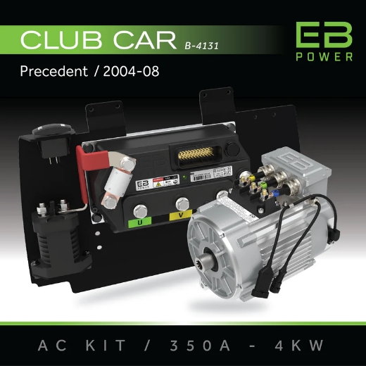 Picture of ECO SYSTEM AC PERFORMANCE UPGRADE KIT SUIT CLUB CAR PRECEDENT (2004-2008) - 350A CONTROLLER + 4KW MOTOR. KIT INCLUDES: AC CONTROLLER, AC MOTOR, MOUNT PLATE, 400AMP SOLENOID, 3 POS SWITCH, TOW/RUN SWITCH, COMPLETE REPLACEMENT HARNESS, BATTERY & MOTOR CABLES.