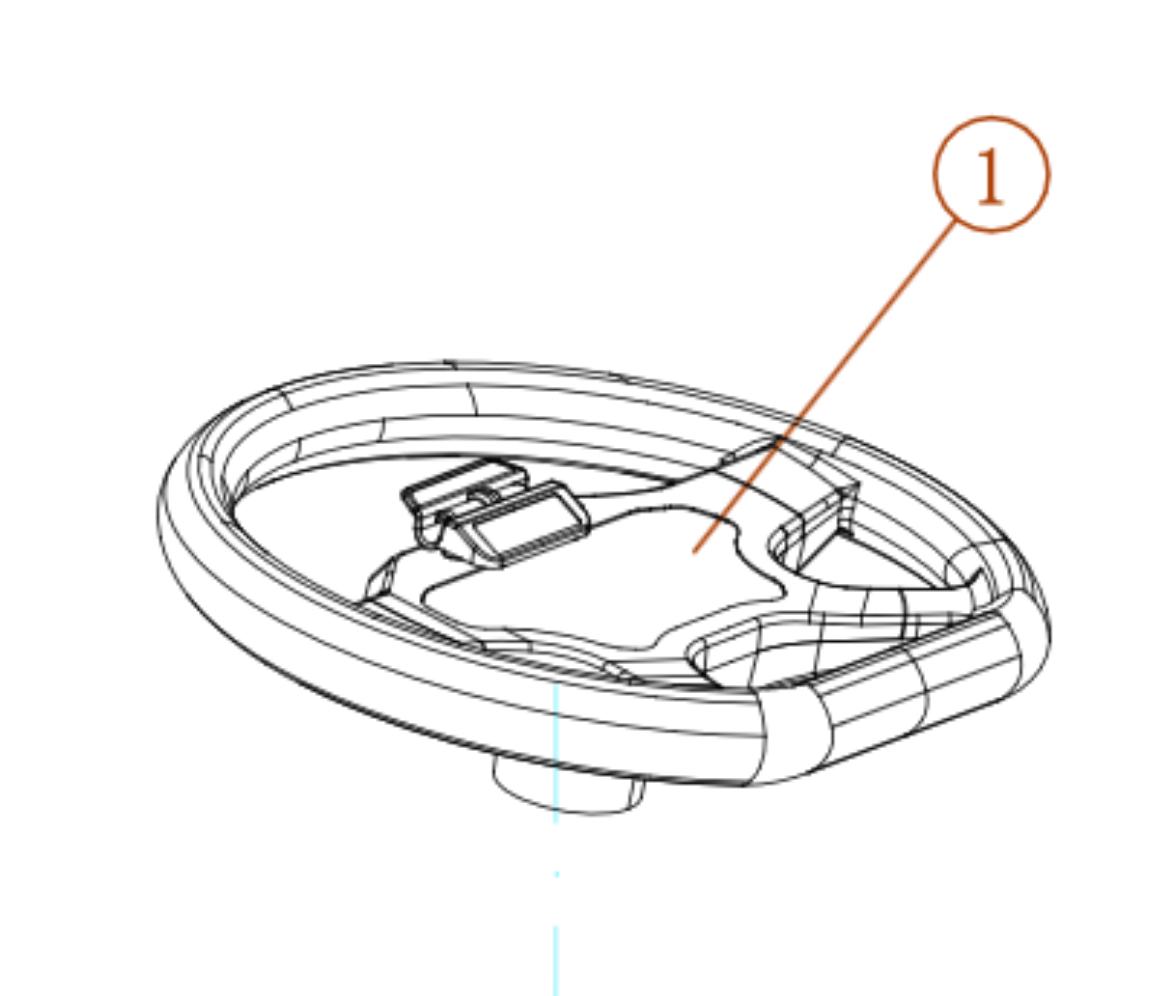 Picture of LVTONG A827 E30 FLAT BOTTOM STEERING WHEEL ASSY (WHEEL AND CENTRE COVER)