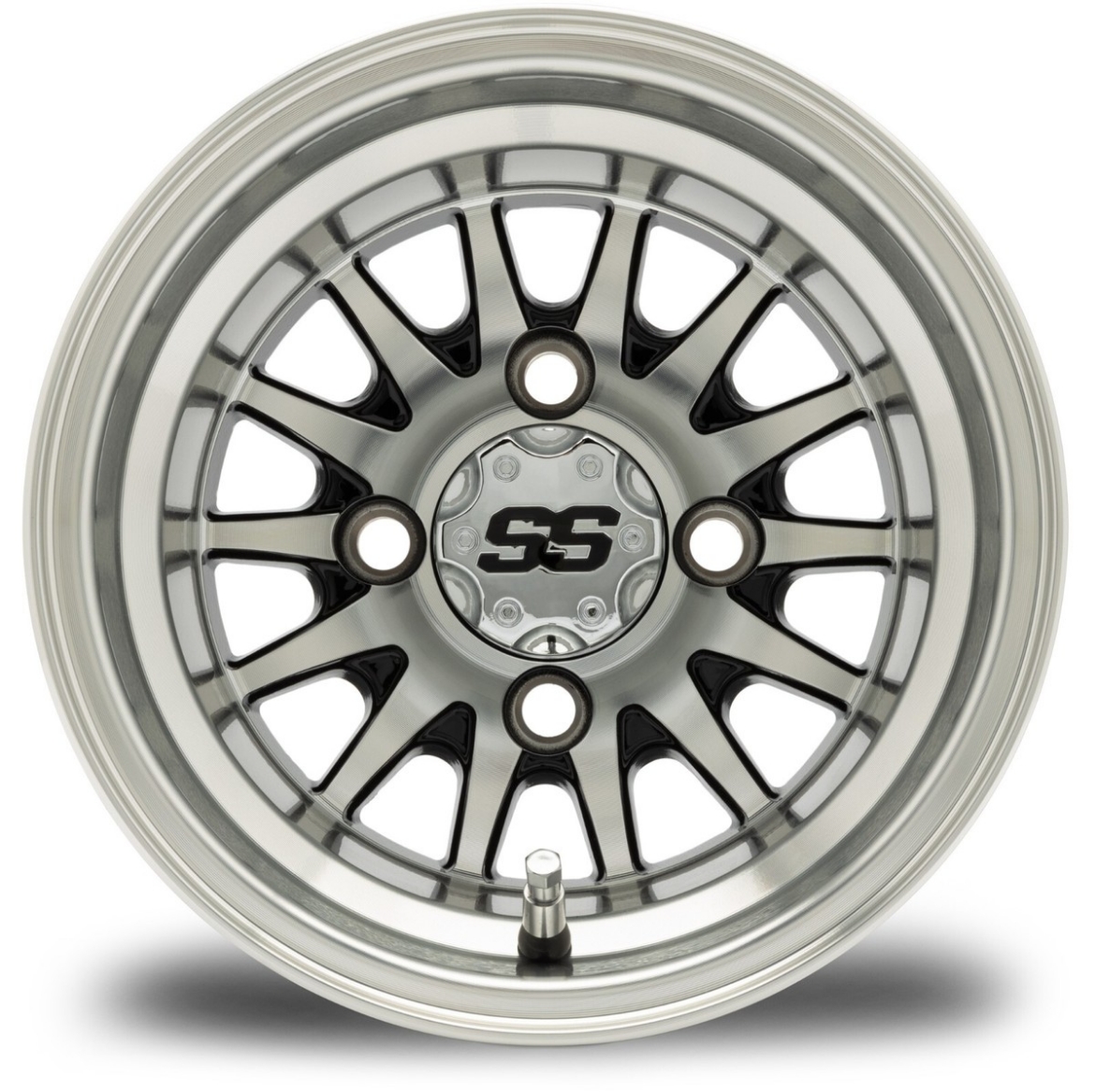 Picture of ARISUN MAG WHEEL SERIES 78 - VISION - GLOSSY BLACK WITH MACHINED FACE (10x7") FITTED WITH ODYSSEY 205/50-10" TYRE