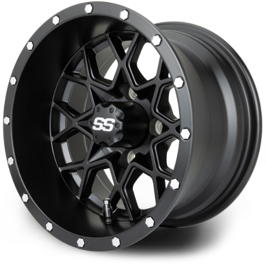 Picture of ARISUN MAG WHEEL SERIES 80 - MATRIX - FULL MATTE BLACK (12x7") FITTED WITH MODZ® 215/35-12" TYRE