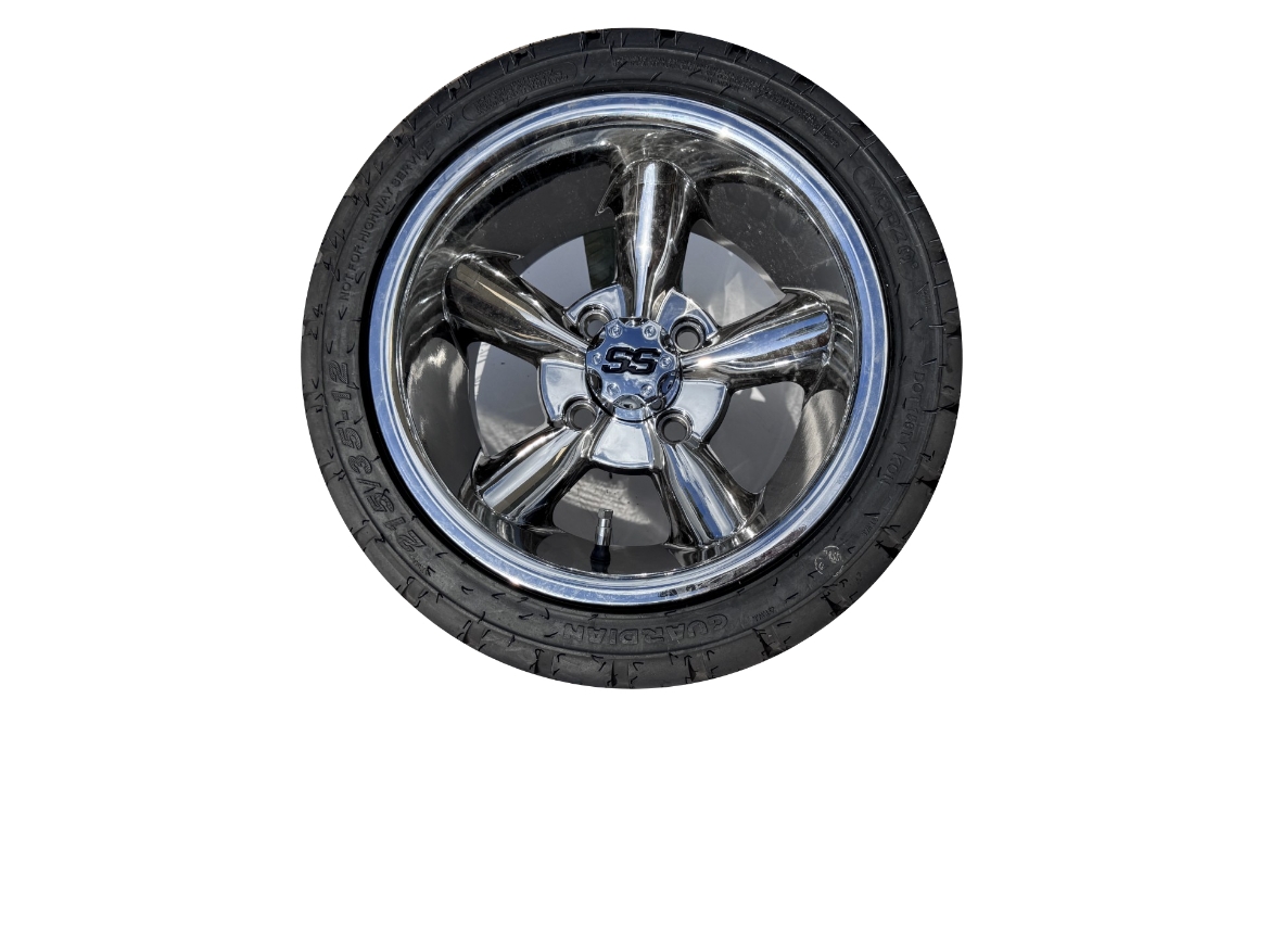Picture of ARISUN MAG WHEEL SERIES 82 - BRONCO - PVD CHROME (12x7") FITTED WITH MODZ® 215/35-12" TYRE
