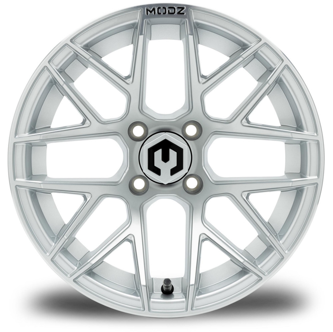Picture of MODZ® MAG WHEEL - MATRIX (K11) - SILVER MACHINED FACE WITH BLACK (14x7") FITTED WITH ODYSSEY 215/35-14" TYRE