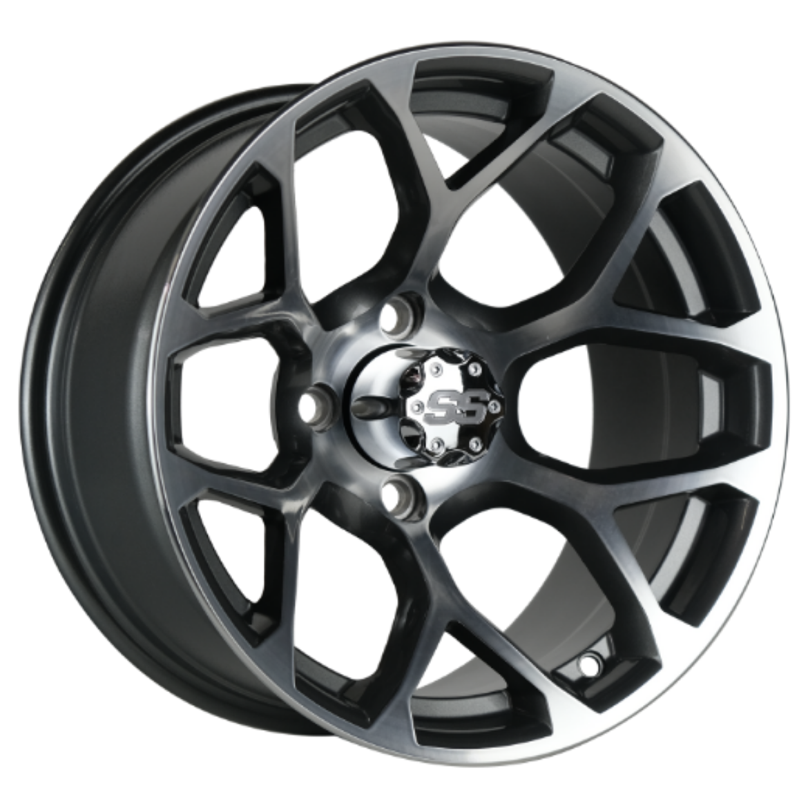 Picture of ARISUN MAG WHEEL SERIES 90 - ALPINE - GUNMETAL WITH MACHINED FACE (12x7") FITTED WITH MODZ® 215/35-12" TYRE